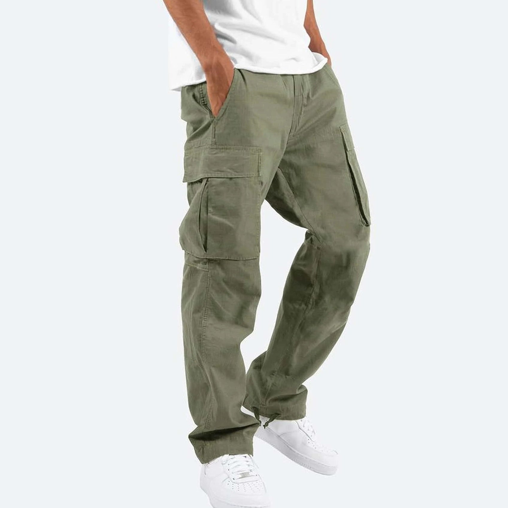 Men's Cargo Pants - Casual Fit Trousers with Functional Pockets