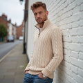 Men's Half Zip Cable Knit Sweater