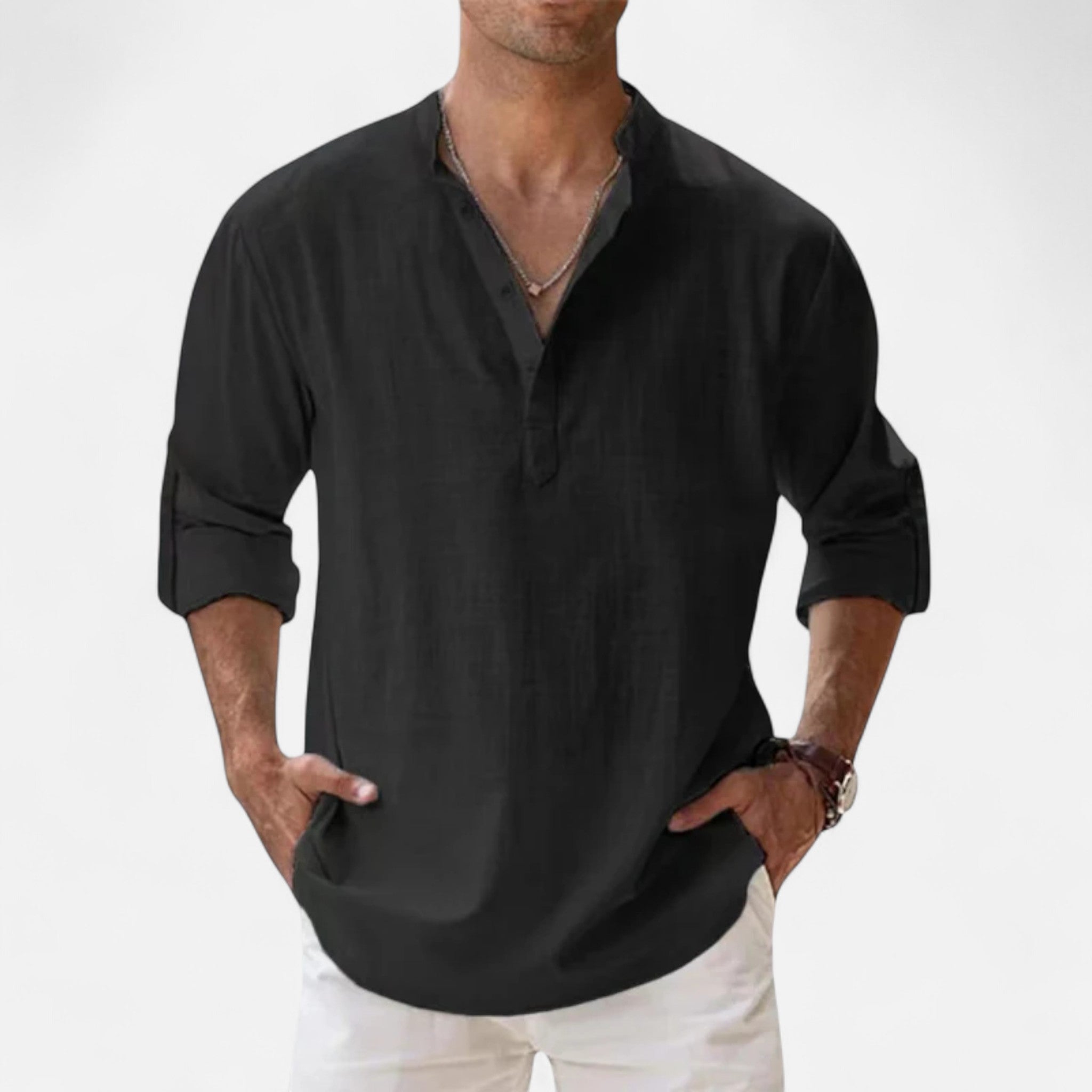 Men's Casual Linen Beach Shirt
