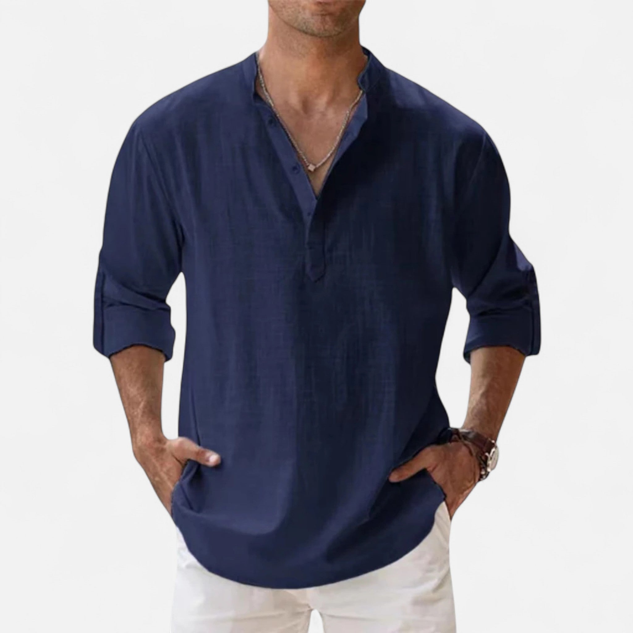 Men's Casual Linen Beach Shirt