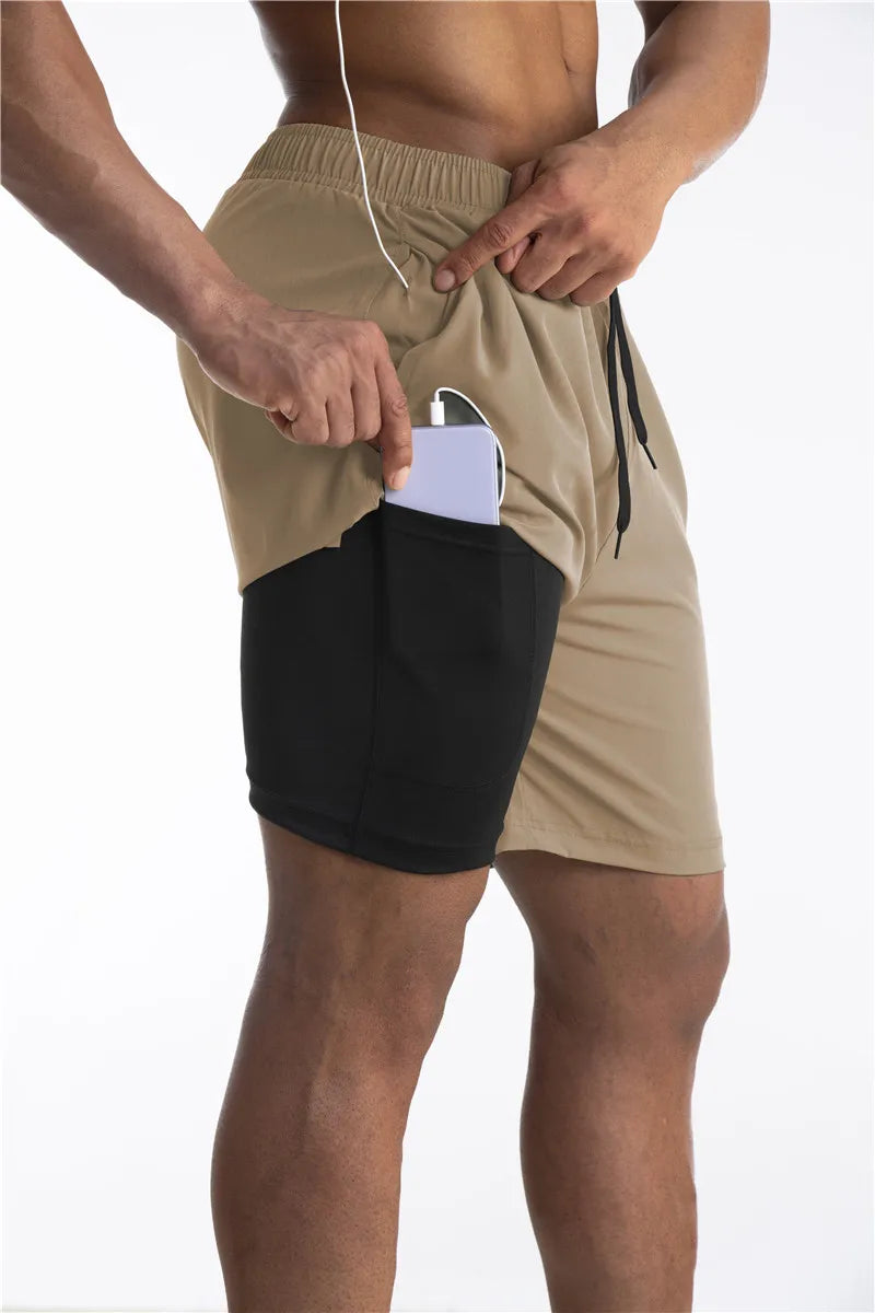 Men's Running Shorts with Phone Pocket for Gym and Workouts