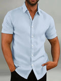 Men's Short-Sleeved Button-Up Shirt for Casual and Semi-Formal Wear