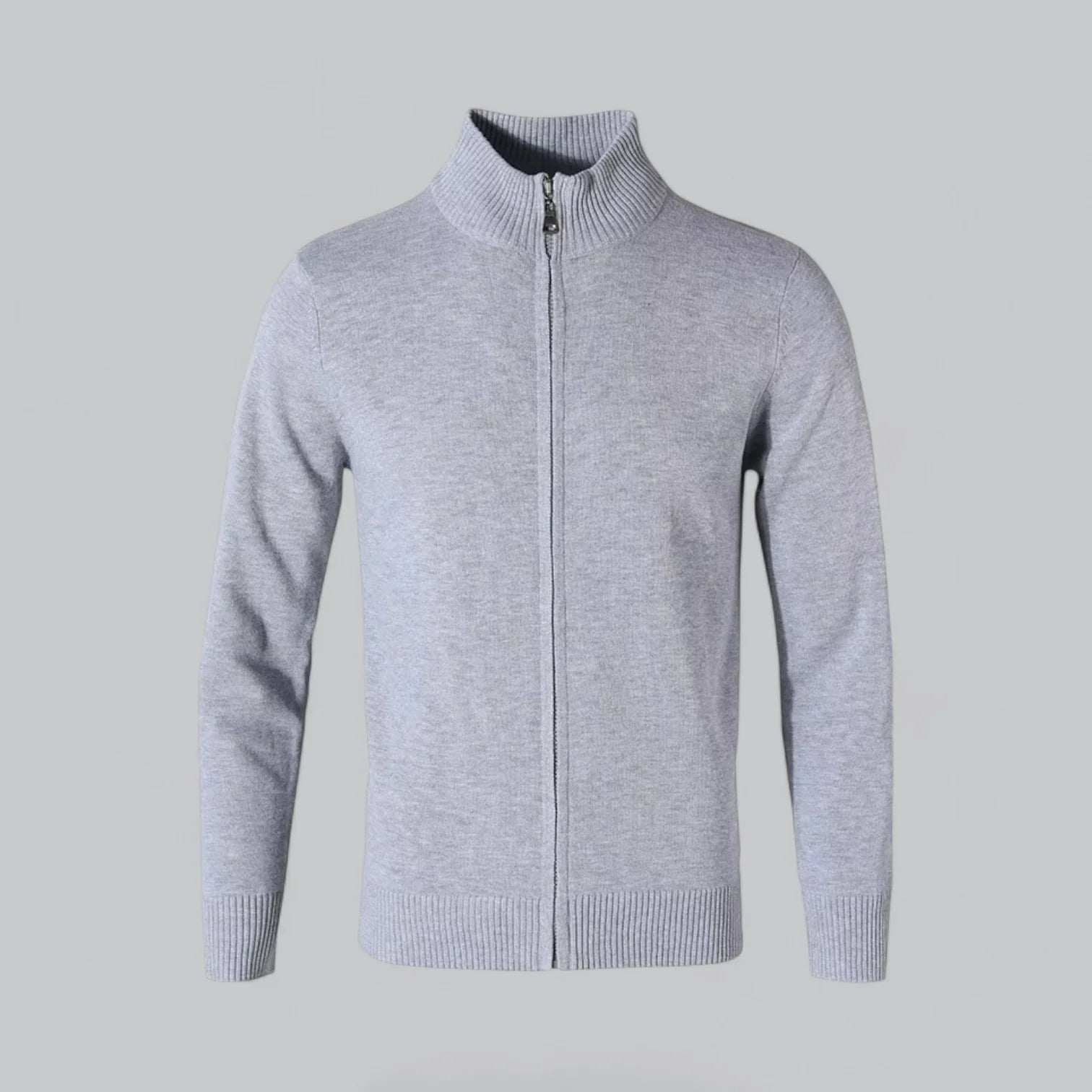 Men's Zip Up Cardigan with Zipper Detail for Warmth and Style