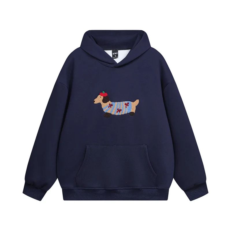 Unisex Oversize Hoodie with Dachshund Embroidery