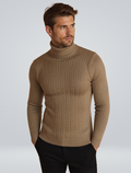 Men's Cable Knit Turtleneck Sweater