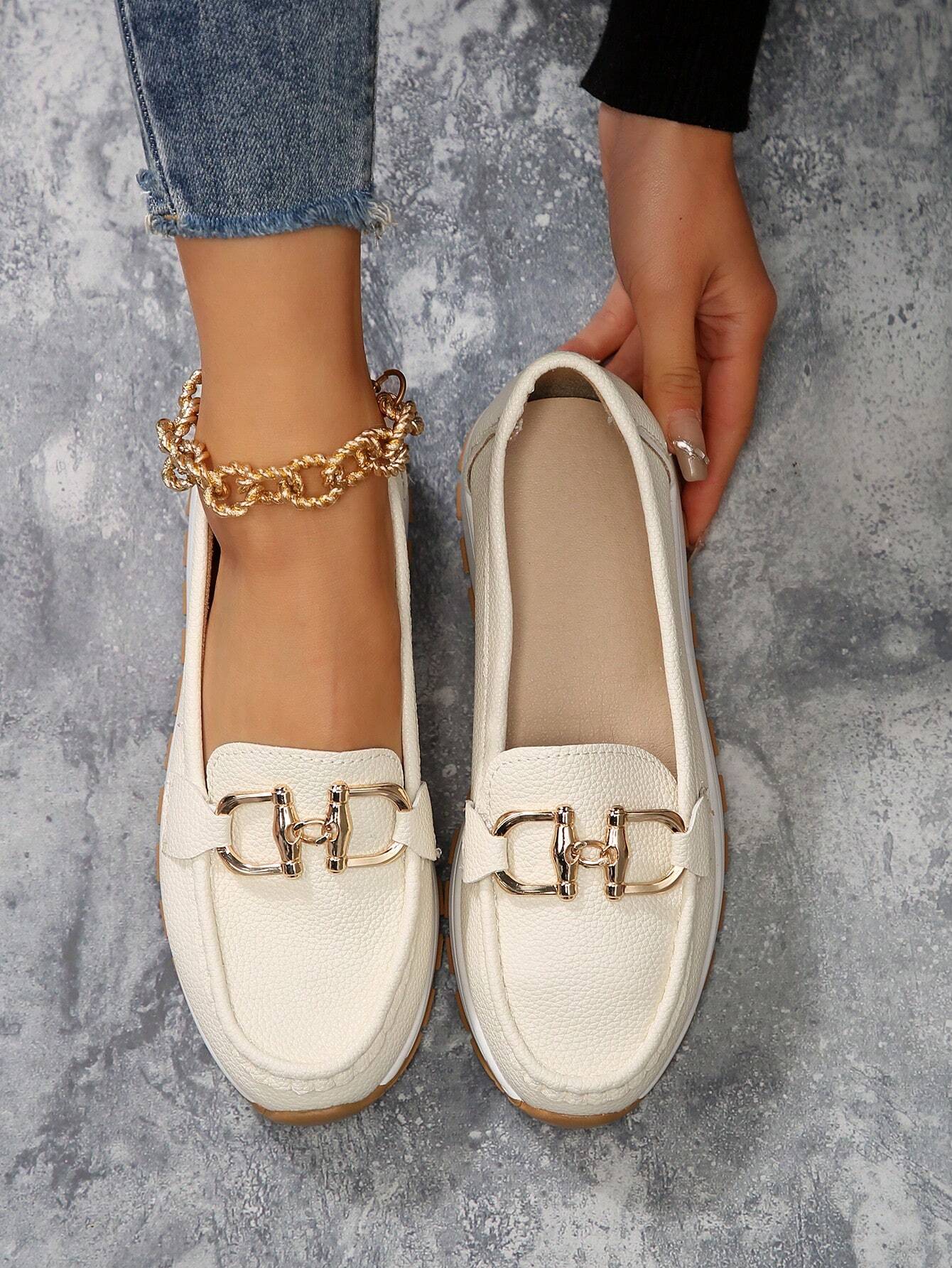 Women's Elegant Loafers with Metal Accent