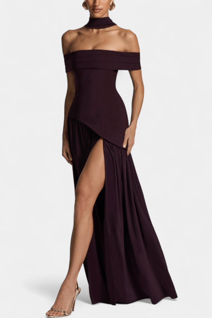 Women's Elegant Off-Shoulder Maxi Dress