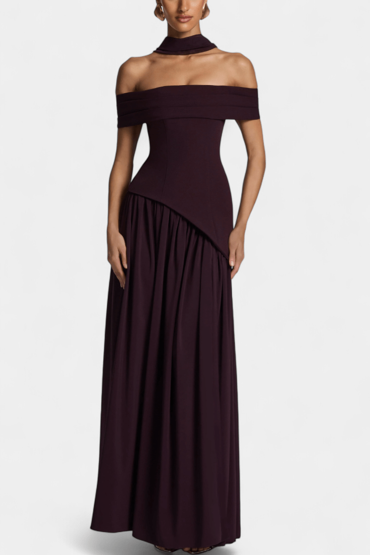 Women's Elegant Off-Shoulder Maxi Dress