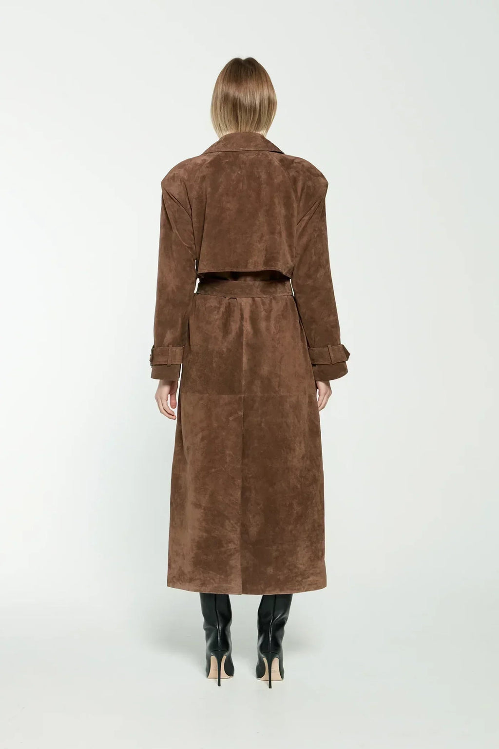 Women's Elegant Trench Coat with Waist Belt