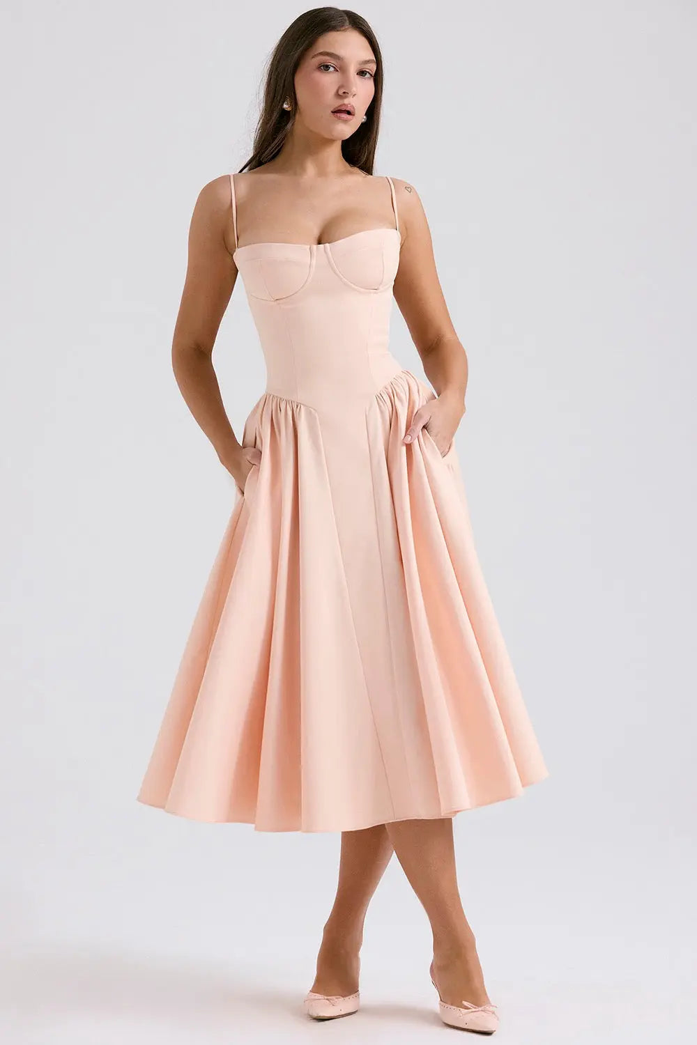 Women's Fitted Corset Maxi Dress