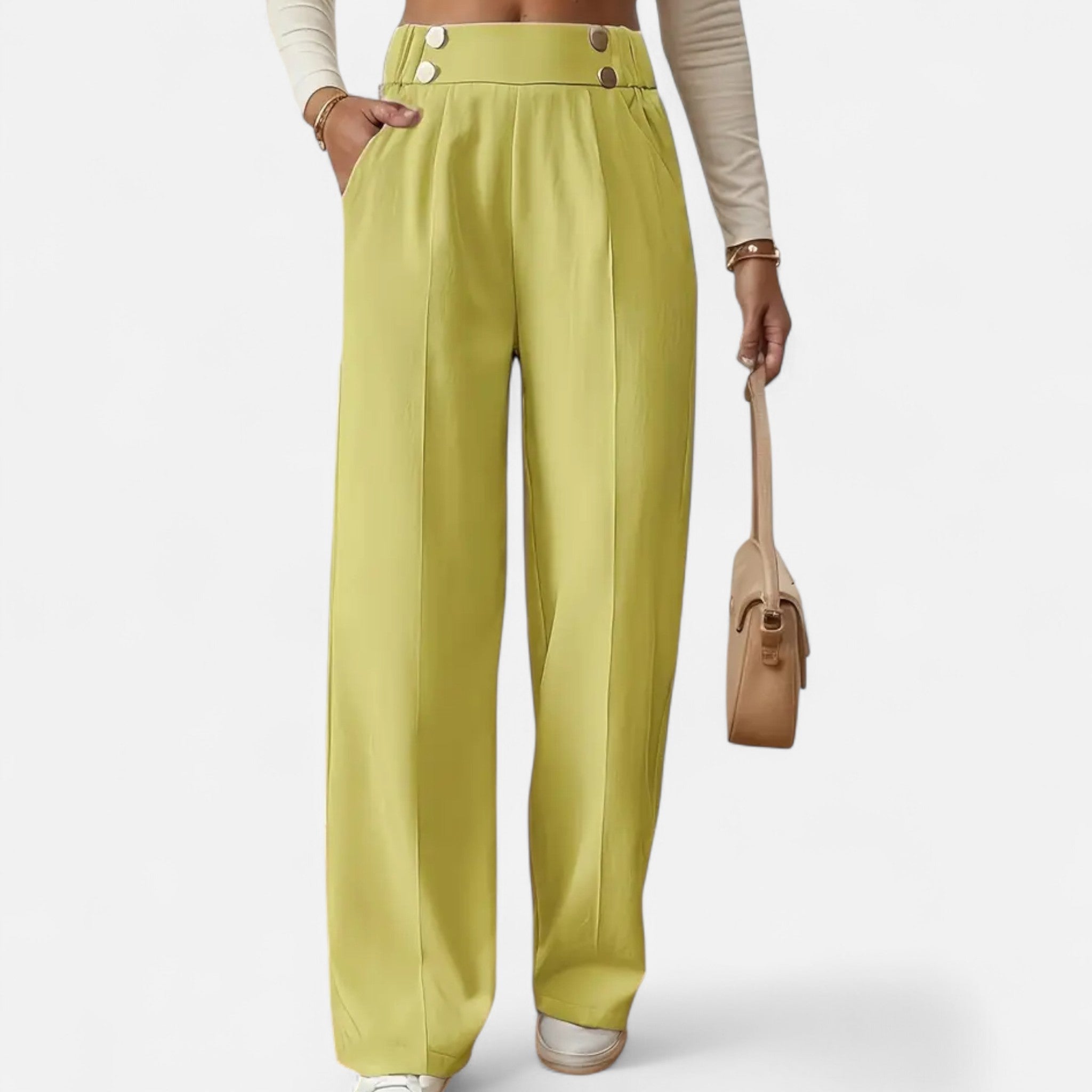 Women's High Waist Straight Leg Pants