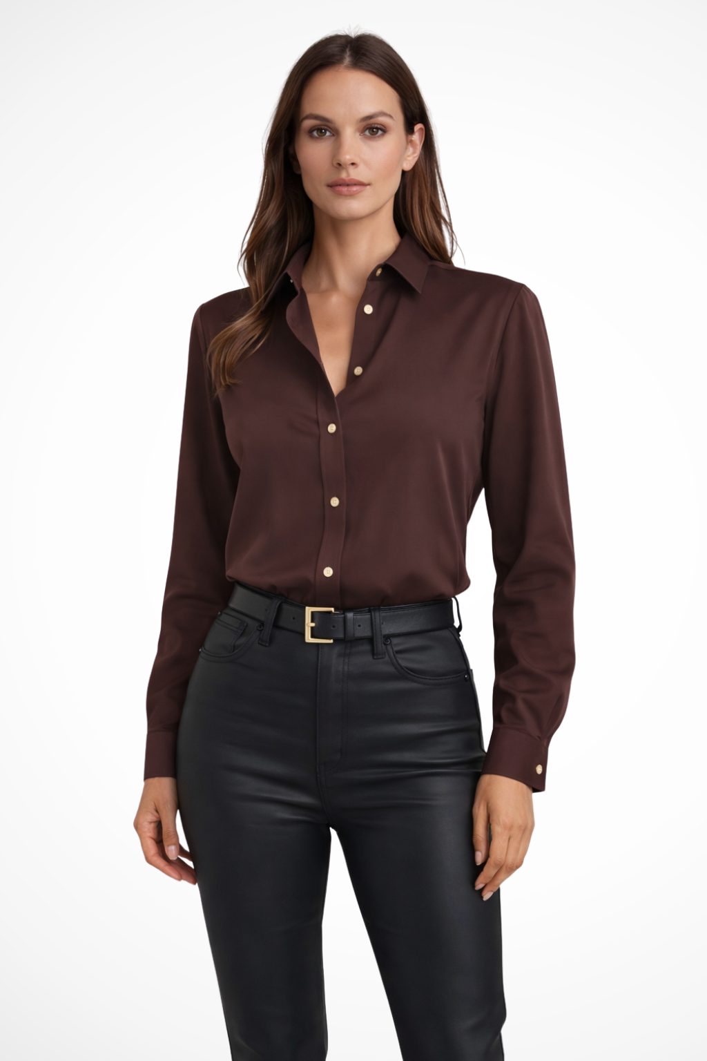 Women's Long Sleeve V Neck Blouse