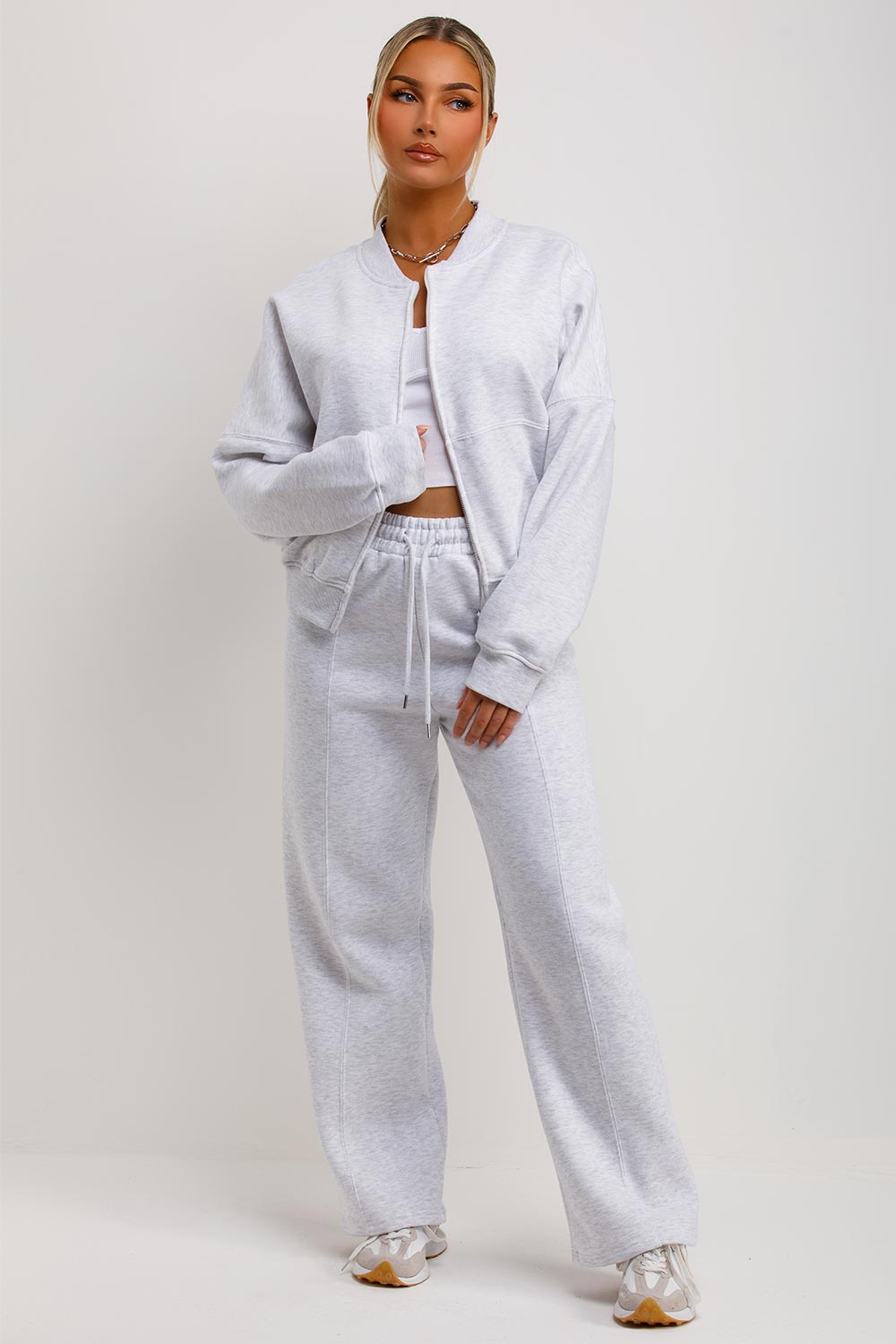 Women's Loungewear Set - Bomber Sweatshirt and Joggers