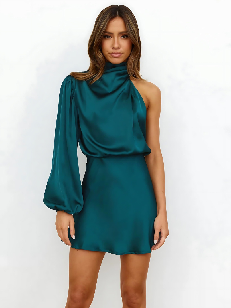 Women's One-Shoulder Mini Cocktail Dress