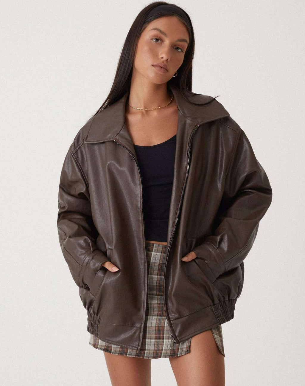Women's Oversized Leather Jacket