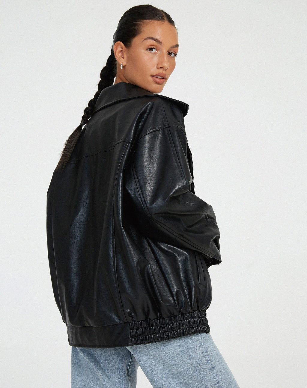 Women's Oversized Leather Jacket