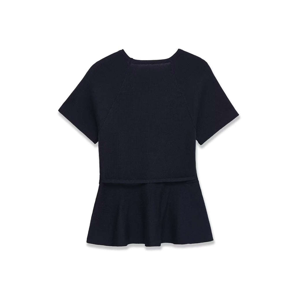 Women's Peplum Top with Belted Waist for Smart Casual Style