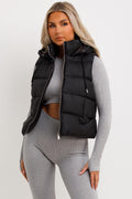 Women's Puffer Jacket with Hood and Zip Pockets