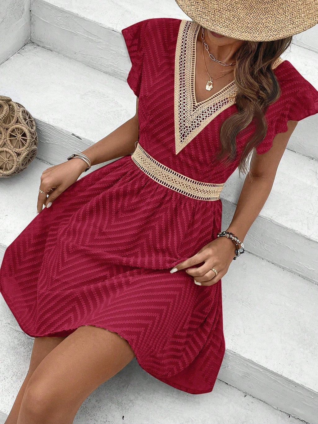 Women's Short Sleeve V-Neck Summer Dress