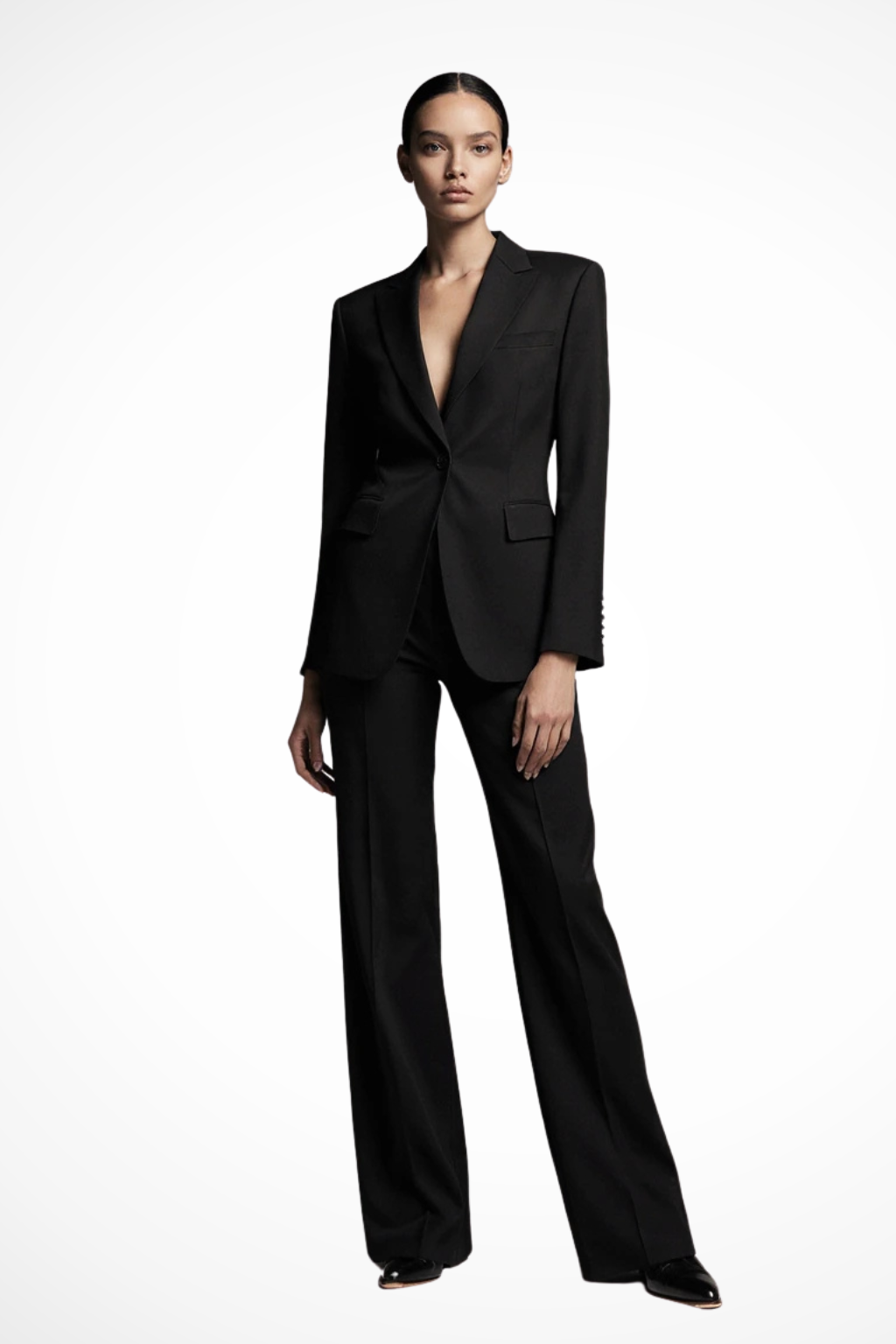 Women's Suit Blazer and Wide Leg Trousers Set