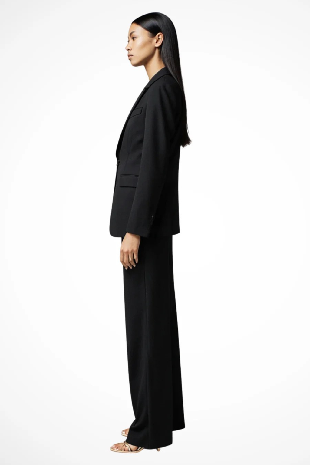 Women's Suit Blazer and Wide Leg Trousers Set