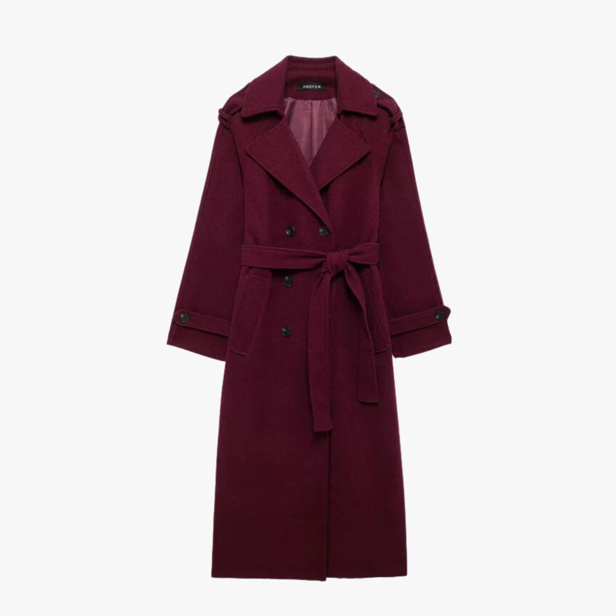 Women's Trench Coat - Elegant Double-Breasted Design