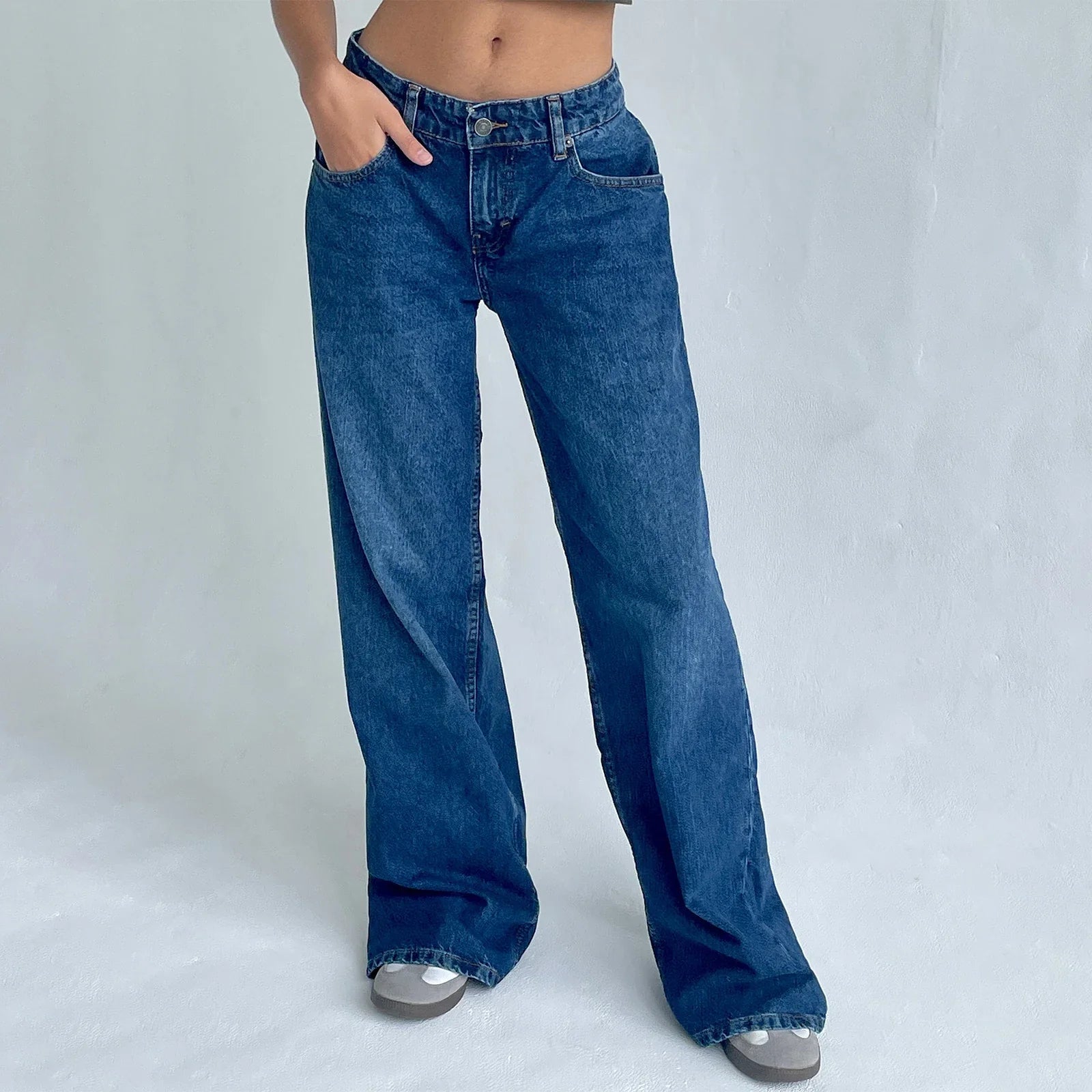 Women's Wide Leg Jeans with Vintage Style