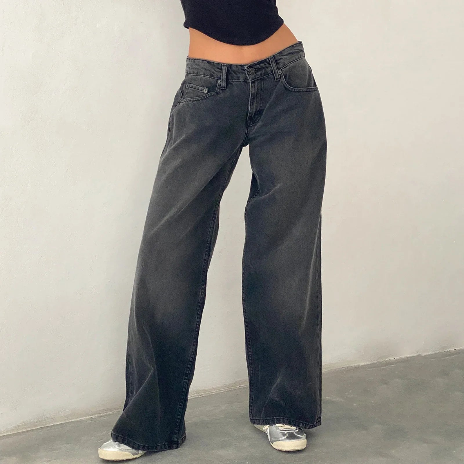 Women's Wide Leg Jeans with Vintage Style