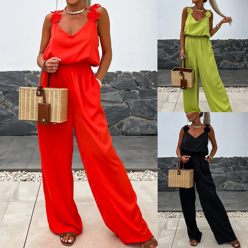 Women's Wide Leg Jumpsuit for Summer Elegance
