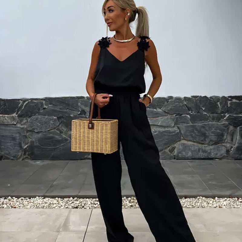 Women's Wide Leg Jumpsuit for Summer Elegance