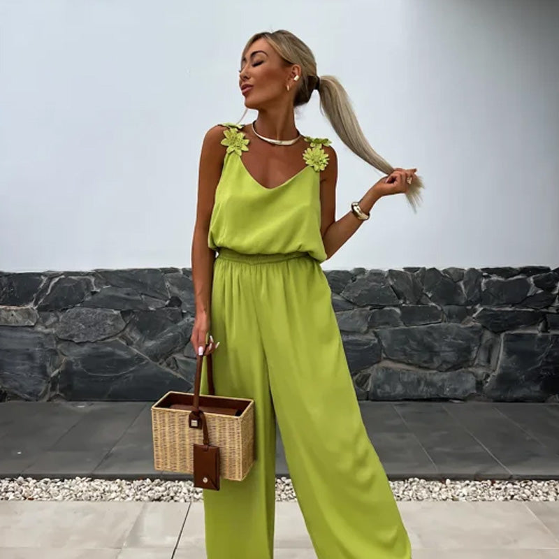 Women's Wide Leg Jumpsuit for Summer Elegance