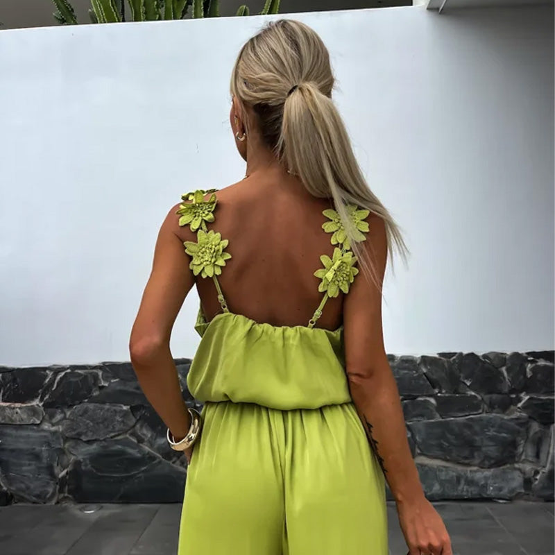 Women's Wide Leg Jumpsuit for Summer Elegance