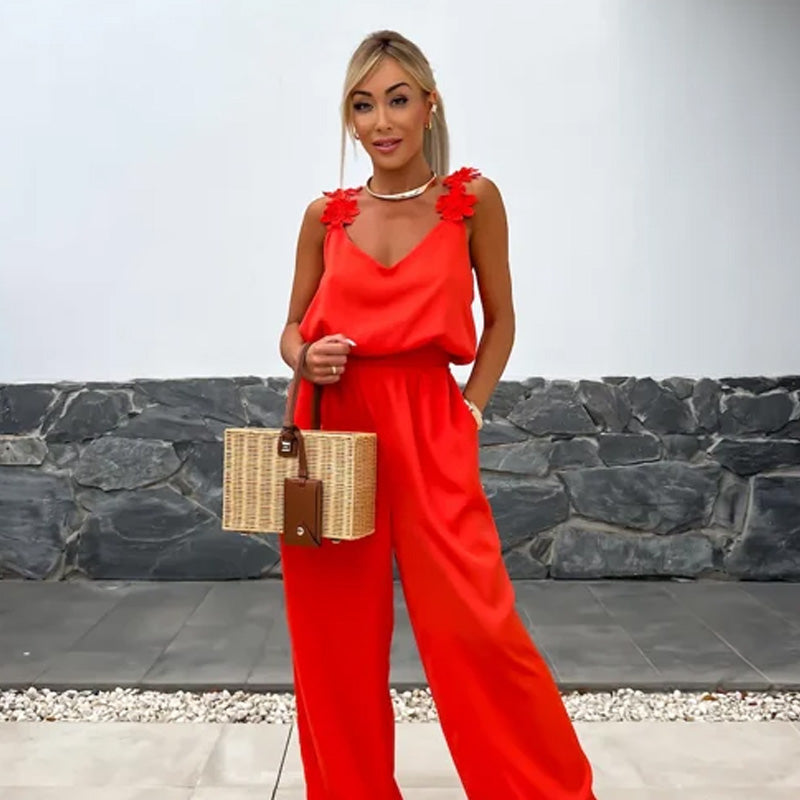 Women's Wide Leg Jumpsuit for Summer Elegance
