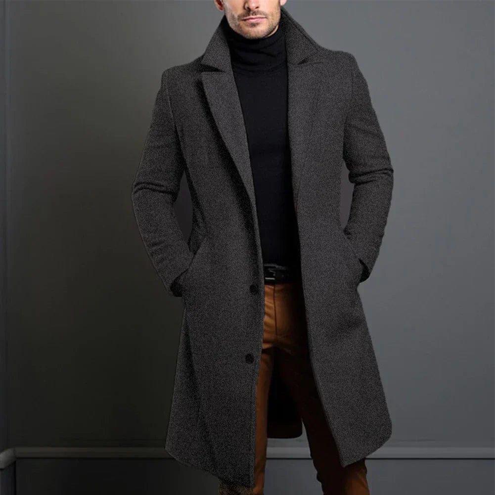 Men's Wool Coat - Warm Fall Coat for Cold Weather