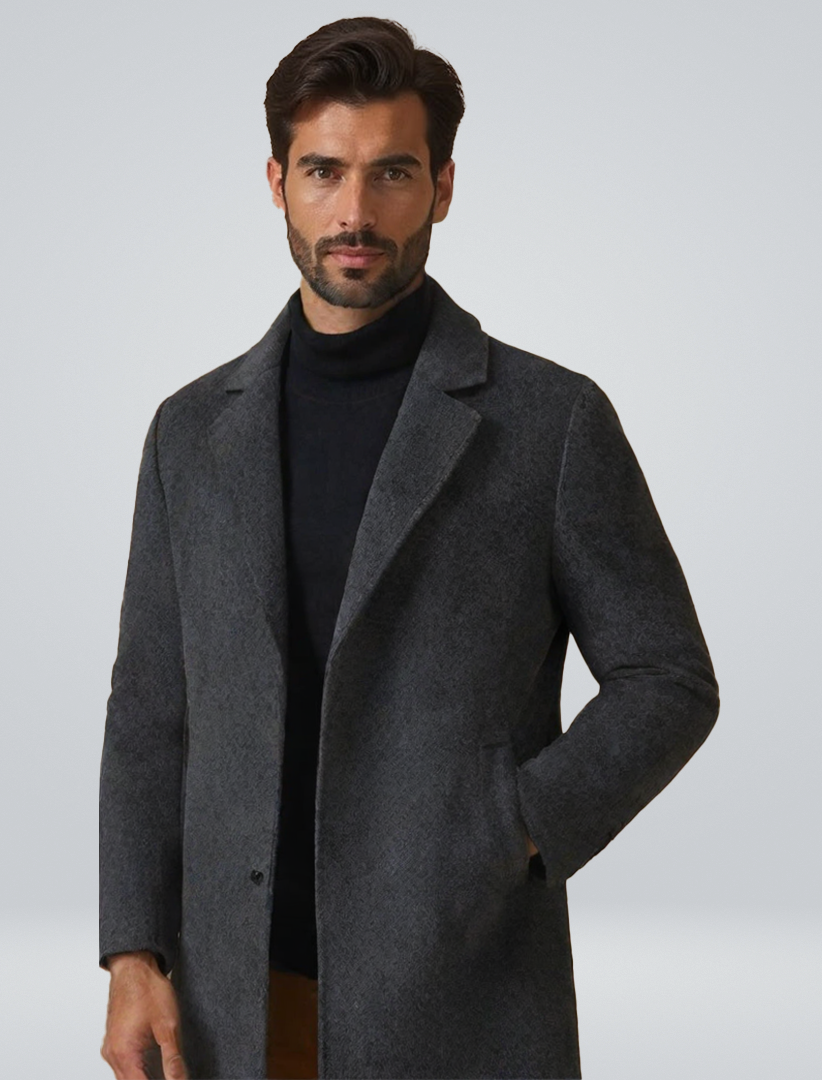 Men's Wool Coat - Warm Fall Coat for Cold Weather