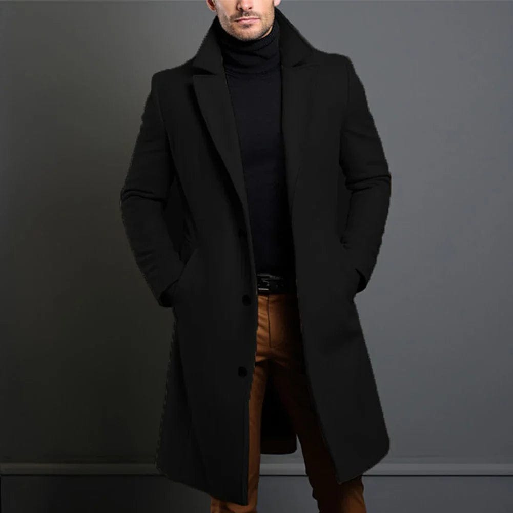 Men's Wool Coat - Warm Fall Coat for Cold Weather