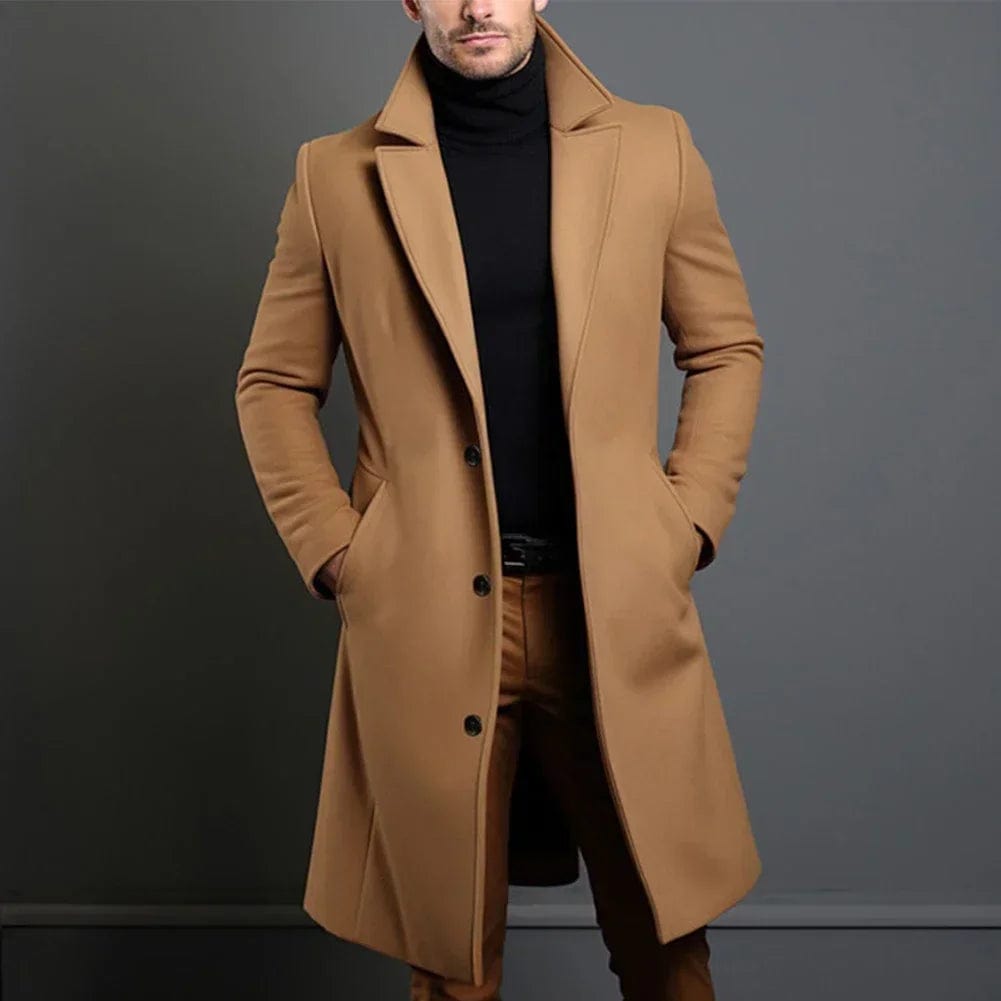 Men's Wool Coat - Warm Fall Coat for Cold Weather