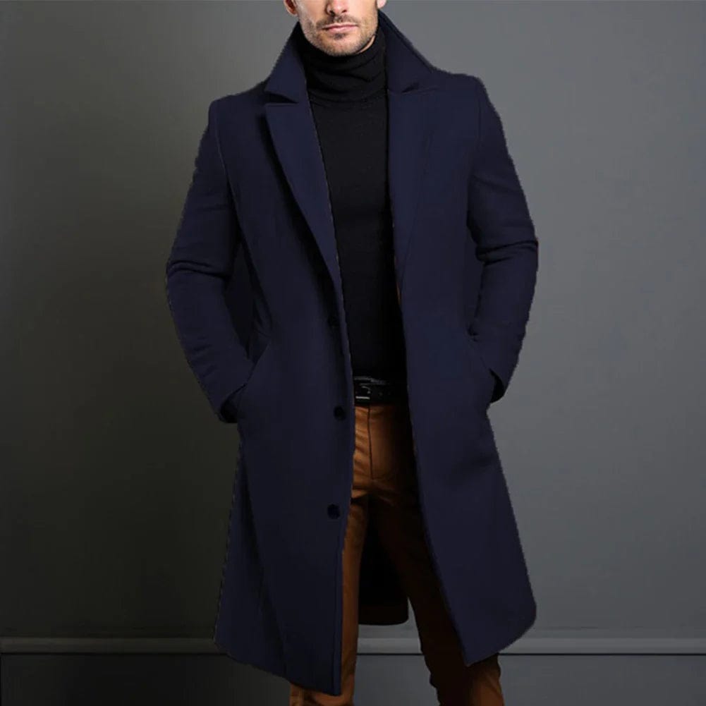 Men's Wool Coat - Warm Fall Coat for Cold Weather