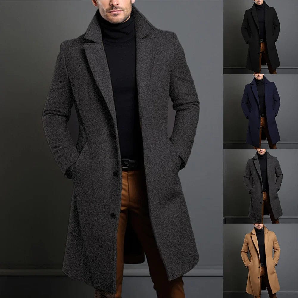 Men's Wool Coat - Warm Fall Coat for Cold Weather